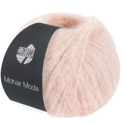 LANA GROSSA MOHAIR MODA (010 бледно-розовый), состав: 70% Мохер, 20% Мериносовая шерсть, 10% Полиамид, 50гр/140м