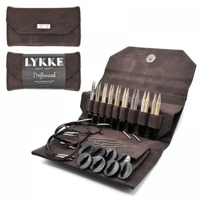 Набор разъемных спиц LYKKE, дерево, длина 7 см, цвет Driftwood Cacao