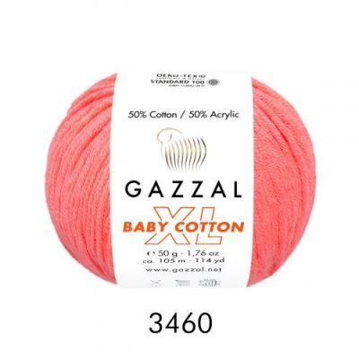 GAZZAL  BABY COTTON XL  3460 - 50% Хлопок, 50% Акрил 50 г/105 м